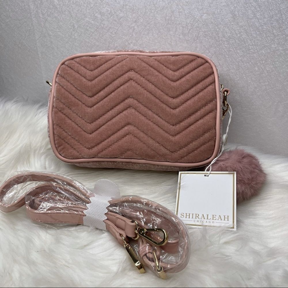 Shiraleah Sadie Blush Velvet Crossybody Bag